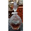 Image 1 : PINWHEEL CRYSTAL DECANTER W/ CONTENTS