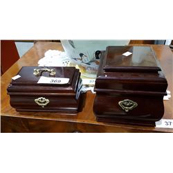 PAIR OF LACQUERED WOOD JEWELRY BOXES