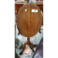 MID 1800'S INLAID TILT TOP PARLOUR TABLES