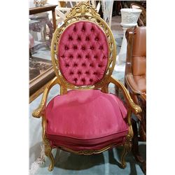 GILT OPEN ARMED PARLOUR CHAIR