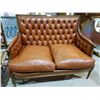 Image 1 : LEATHER BUTTON BACK LOVESEAT