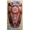 Image 1 : RUBY CUT TO CLEAR CRYSTAL VASE