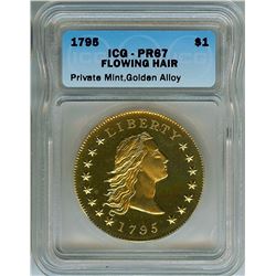 1795 (2004) FLOWING HAIR GOLDEN ALLOY PATTERN DOLLAR  ICG PR67 LIMITED EDITION!