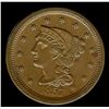 Image 3 : 1857 BRAIDED HAIR LARGE CENT WITH LARGE DATE  NNC MS-64 BROWN   SCARCE!
