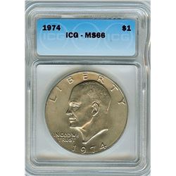 1974 EISENHOWER DOLLAR ICG MS66