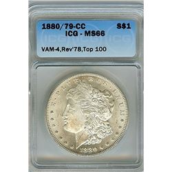 1880/79-CC MORGAN SILVER $1  VAM-4,REV'78,TOP100 ICG MS66