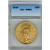 Image 1 : 1914 SAINT GAUDENS GOLD $20 ICG MS65