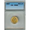 Image 1 : 1907 LIBERTY HEAD $2.50 GOLD QUARTER EAGLE  ICG MS65