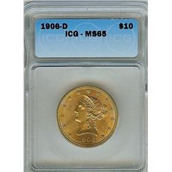 1906-D LIBERTY HEAD $10 GOLD EAGLE  ICG MS65