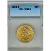 Image 1 : 1899-S LIBERTY HEAD $10 GOLD EAGLE  ICG MS64  RARE UNC!! HIGH GRADE!!