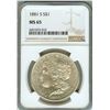 Image 1 : 1881-S MORGAN SILVER DOLLAR  NGC  MS65