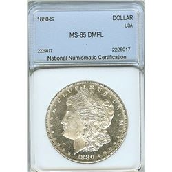 1880-S MORGAN SILVER DOLLAR  NNC MS65 DMPL