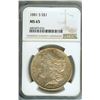 Image 1 : 1881-S MORGAN SILVER DOLLAR  NGC MS65