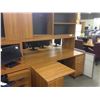 Image 2 : CHERRY 6' X 5' COMPUTER DESK, COMES WITH HUTCH