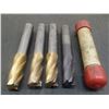 Image 1 : 7/16" Solid Carbide 4 Flute End Mills, 5 Total(Need Resharpening)