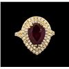 Image 2 : 14KT Yellow Gold 4.29 ctw Ruby and Diamond Ring