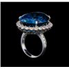 Image 4 : 14KT White Gold 35.89 ctw Topaz and Diamond Ring
