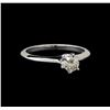 Image 1 : 14KT White Gold 0.37 ctw Round Cut Diamond Solitaire Ring