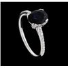 Image 4 : 1.53 ctw Sapphire and Diamond Ring - 14KT White Gold