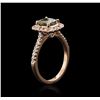 Image 3 : 14KT Rose Gold 1.66 ctw Fancy Yellowish Green Diamond Ring
