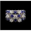 Image 2 : 14KT White Gold 3.08 ctw Sapphire and Diamond Ring