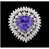 Image 2 : 10.46 ctw Tanzanite and Diamond Ring - 14KT White Gold