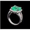 Image 4 : 6.65 ctw Emerald and Diamond Ring - 14KT White Gold
