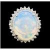 Image 2 : 14.28 ctw Opal and Diamond Ring - 14KT White Gold