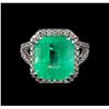 Image 2 : 8.40 ctw Emerald and Diamond Ring - 14KT Yellow Gold