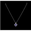 Image 2 : 3.02 Tanzanite and Diamond Pendant - 14KT White Gold