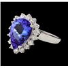 Image 1 : 3.36 ctw Tanzanite and Diamond Ring - 14KT White Gold