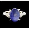 Image 2 : 8.18 ctw Star Sapphire and Diamond Ring - Platinum