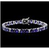 Image 1 : 18.00 ctw Blue Sapphire Bracelet - 14KT White Gold
