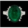 Image 2 : 7.35 ctw Emerald and Diamond Ring - 14KT White Gold