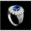 Image 4 : 14KT White Gold 1.95 ctw Tanzanite and Diamond Ring