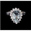 Image 2 : 2.52 ctw Aquamarine and Diamond Ring - 14KT White Gold