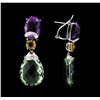 Image 3 : 214.25 ctw Multi Gemstone Earrings and Necklace Suite - 18KT White Gold