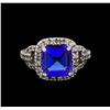 Image 2 : 14KT White Gold 3.91 ctw Tanzanite and Diamond Ring