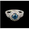 Image 2 : 14KT White Gold 0.98 ctw Blue Diamond Ring