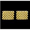 Image 1 : Braided Shield Design Cuff Links - 14KT Yellow Gold