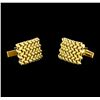 Image 3 : Braided Shield Design Cuff Links - 14KT Yellow Gold