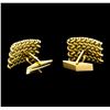 Image 4 : Braided Shield Design Cuff Links - 14KT Yellow Gold