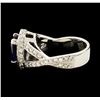Image 3 : 3.20 ctw Sapphire and Diamond Ring - 14KT White Gold