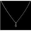 Image 2 : 0.05 ctw Sapphire and Diamond Necklace - 18KT White Gold