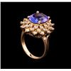 Image 4 : 5.47 ctw Tanzanite and Diamond Ring - 14KT Rose Gold