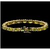 Image 2 : 14KT Yellow Gold 16.91 ctw Green Sapphire and Diamond Bracelet