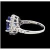 Image 3 : 3.30 ctw Tanzanite and Diamond Ring - 14KT White Gold