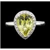Image 3 : 2.74 ctw Green Beryl and Diamond Ring - 14KT White Gold
