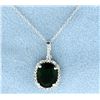 Image 1 : Sterling silver pendant with Lab Emerald