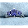 Image 1 : Sterling silver Ring with Lab Tanzanite
